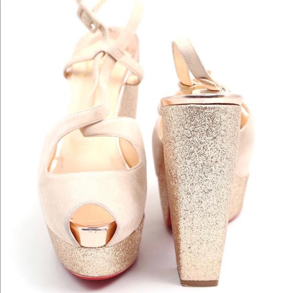 Authentic Peep toe Christian Louboutin Nude Martel 140 Platform Heels!!!! - Picture 3 of 16